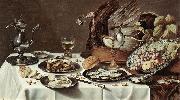 CLAESZ, Pieter Still-life with Turkey-Pie cg oil painting artist